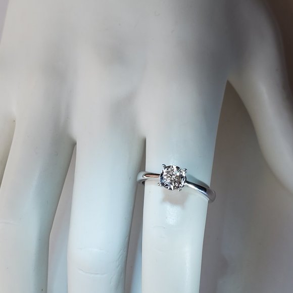 New 14K Diamond Solitaire Engagement Ring - Picture 9 of 10